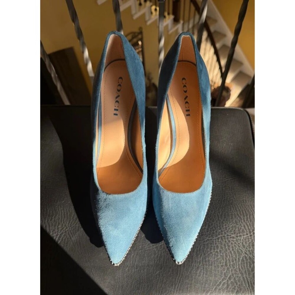 Coach Blue Waverly Suede Pumps (MSRP $225)